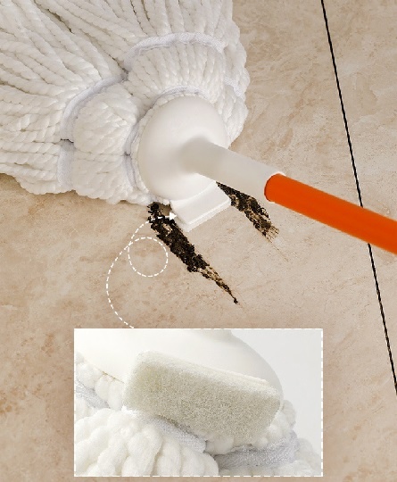 Long Handle Microfiber Mop with Side Sponge(ALM07)