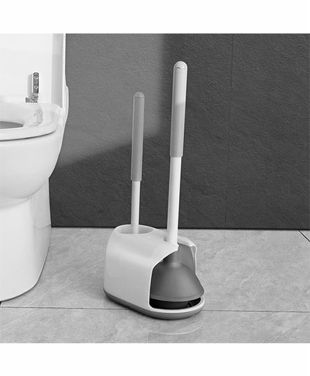 2 in 1 Double Hockey Toilet Brush Bathroom Toilet Plunger Bowls Brush New Style High Pressure Plunger（FX-04）