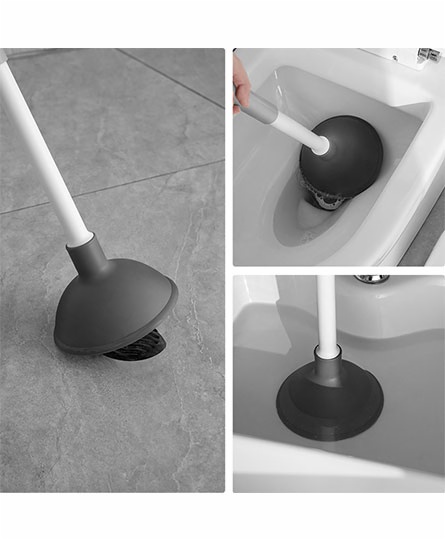 2 in 1 Double Hockey Toilet Brush Bathroom Toilet Plunger Bowls Brush New Style High Pressure Plunger（FX-04）